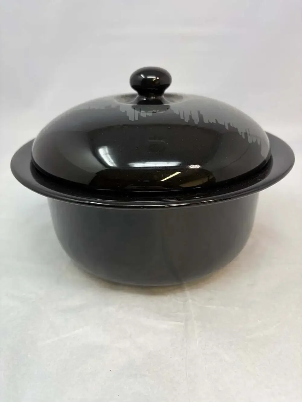 Arabia Finland Aurora Borealis Black Covered Casserole Dish/serving bowl 8 inch